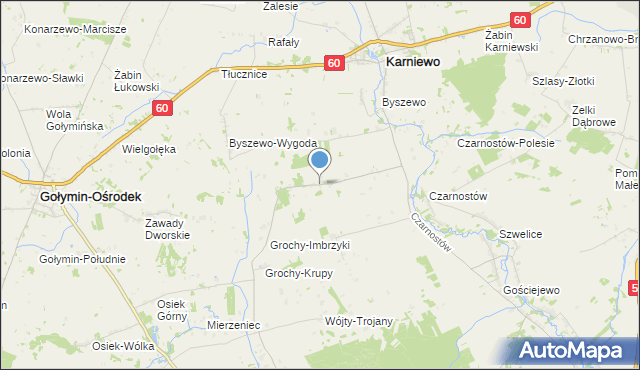 mapa Krzemień Krzaki, Krzemień Krzaki na mapie Targeo